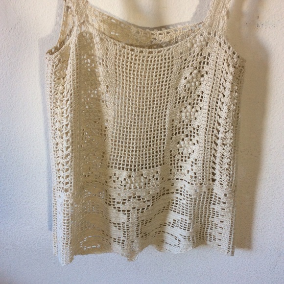 Vintage Art Deco Crochet Knit Blouse Vine Leaves - Picture 7 of 9